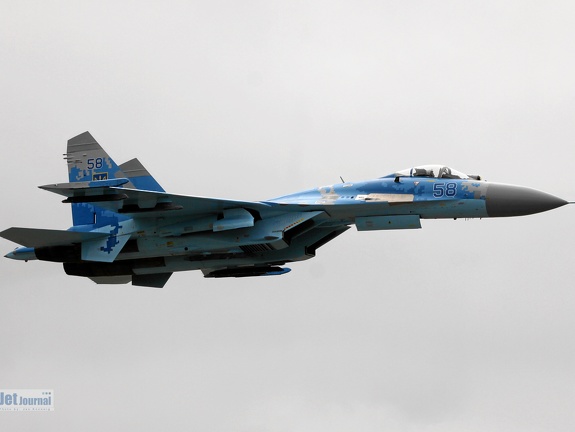 58 blau, Su-27, Ukrainian Air Force (2415 visitas) Danish Air Show Skystrup 2016 58 blau, Su-27, Ukrainian Air Force