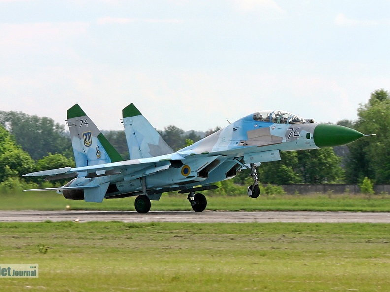 Su-27UB, Ukrainian Air Force, 74 blau (2221 visite) Su-27UB, Ukrainian Air Force, 74 blau