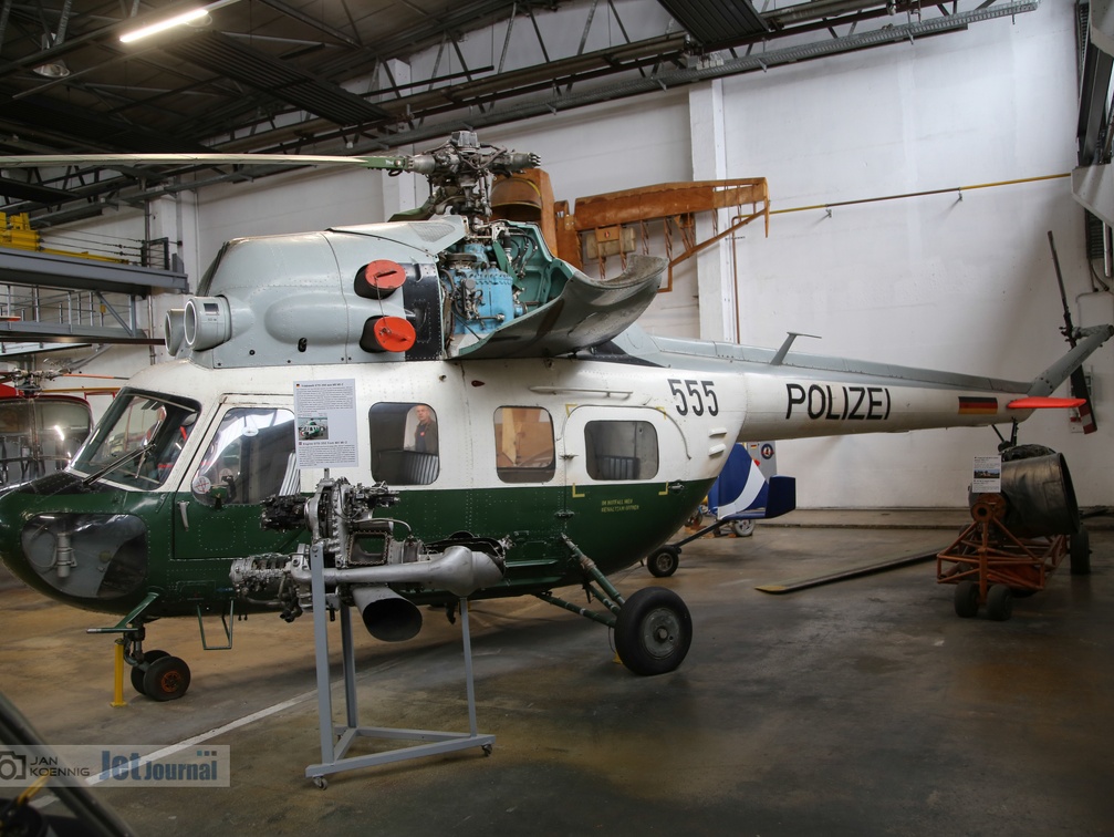 555, Mi-2, ex. LSK/LV der NVA (1839 visite) 555 der LSK/LV der NVA, nach 09/1990 für Polizeifliegerstaffel der DDR vorgesehen (DDR-VGN(, aber n... 555, Mi-2, ex. LSK/LV der NVA